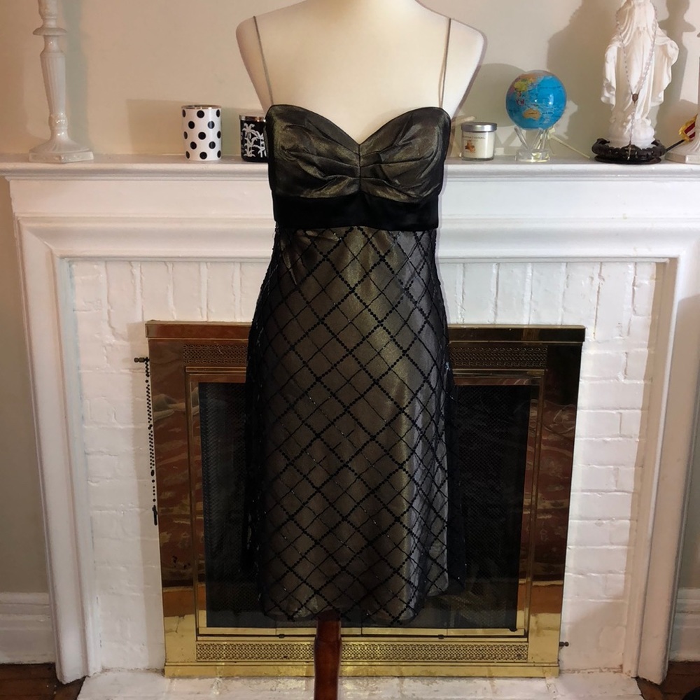 🌹Chetta B. Black Sequin beaded cocktail dress